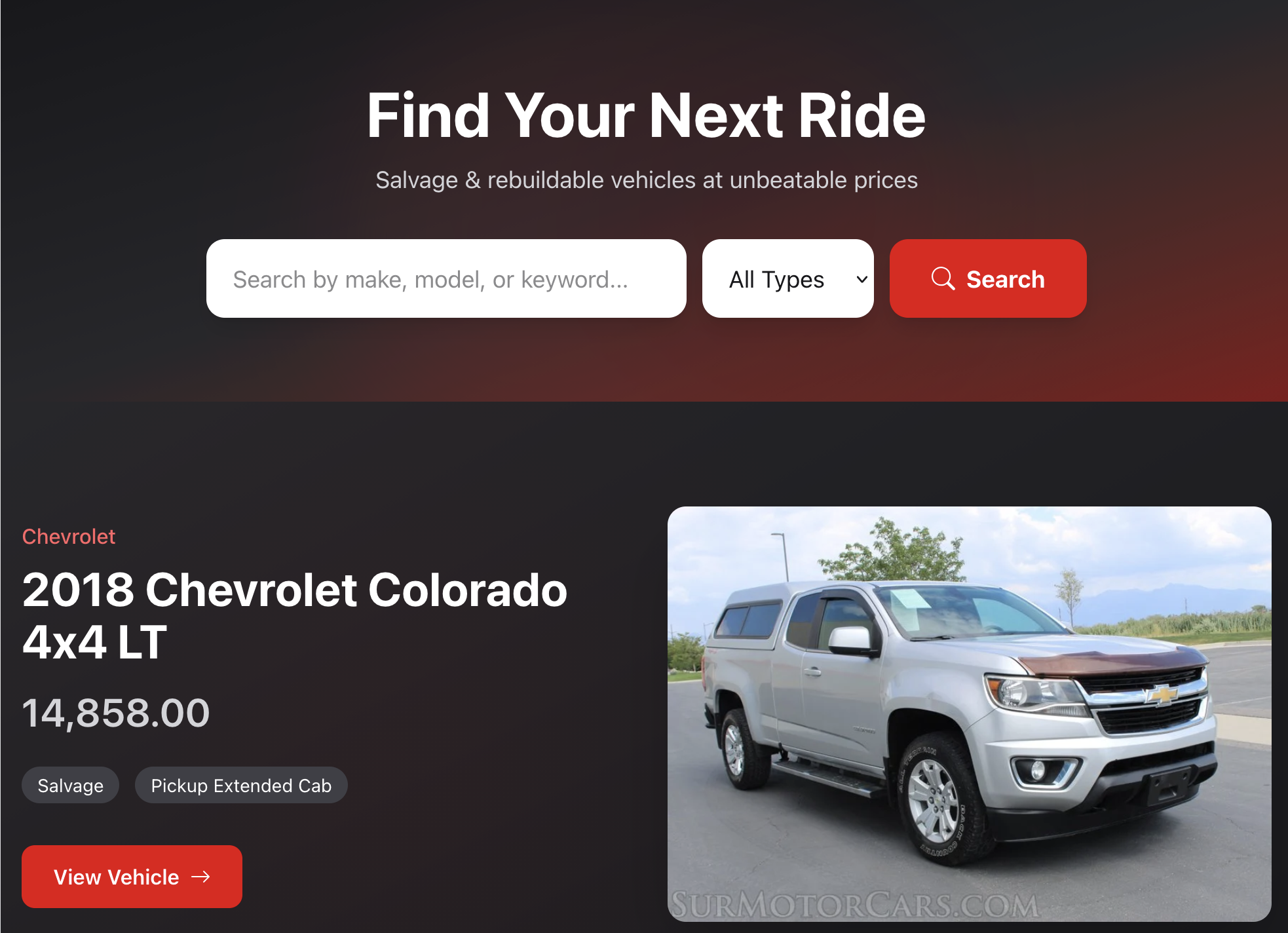 DealerZone Dealership Website Home Page